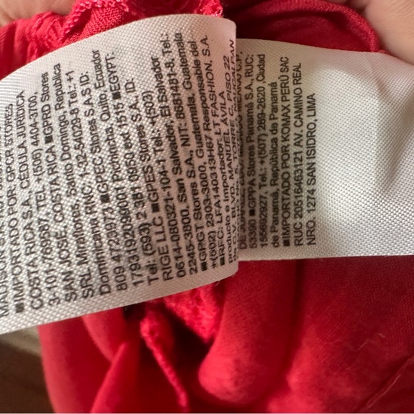 Old Navy Babydoll Mini Dress Embroidered Red Lace Eyelet Smocked Pockets Stretch - Picture 14 of 16